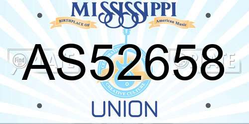 AS52658 Mississippi License Plate