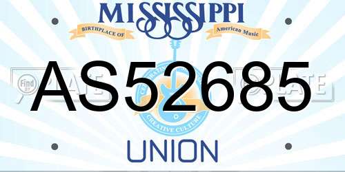 AS52685 Mississippi License Plate