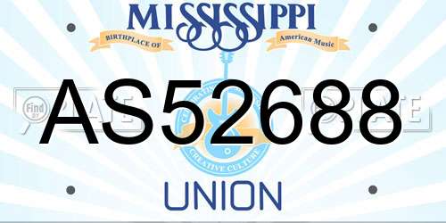 AS52688 Mississippi License Plate