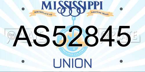 AS52845 Mississippi License Plate