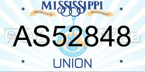 AS52848 Mississippi License Plate