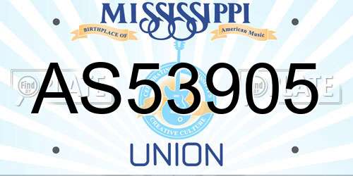AS53905 Mississippi License Plate