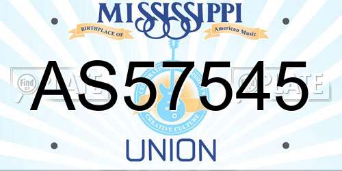 AS57545 Mississippi License Plate