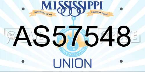AS57548 Mississippi License Plate