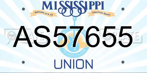 AS57655 Mississippi License Plate