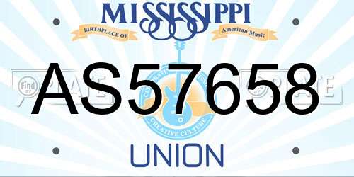 AS57658 Mississippi License Plate