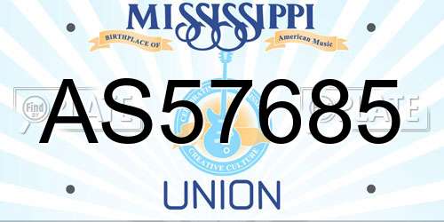 AS57685 Mississippi License Plate