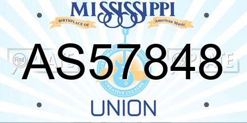 AS57848 Mississippi License Plate