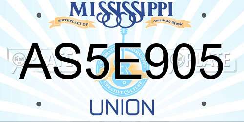 AS5E905 Mississippi License Plate