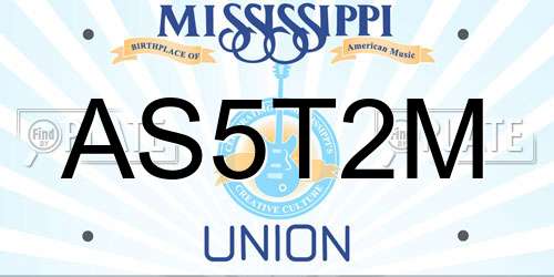 AS5T2M Mississippi License Plate