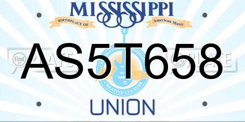 AS5T658 Mississippi License Plate