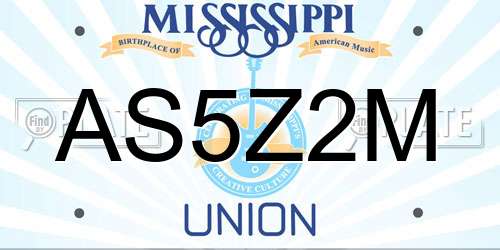 AS5Z2M Mississippi License Plate