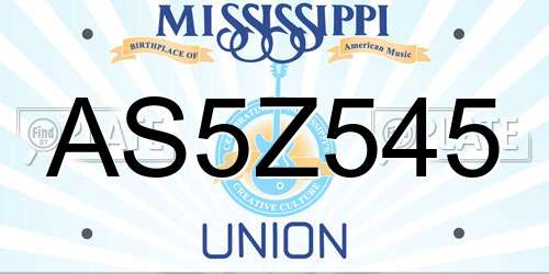 AS5Z545 Mississippi License Plate