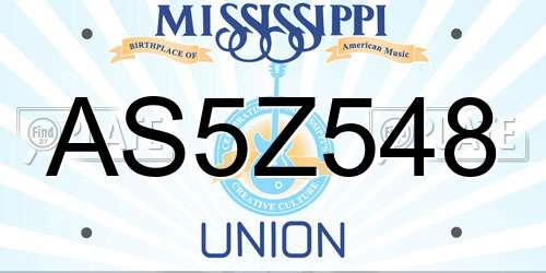 AS5Z548 Mississippi License Plate