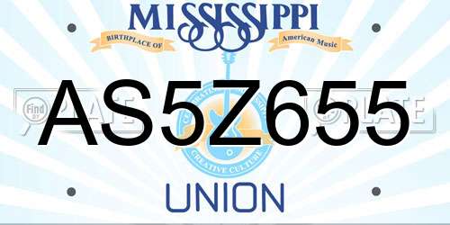 AS5Z655 Mississippi License Plate
