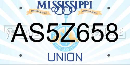 AS5Z658 Mississippi License Plate