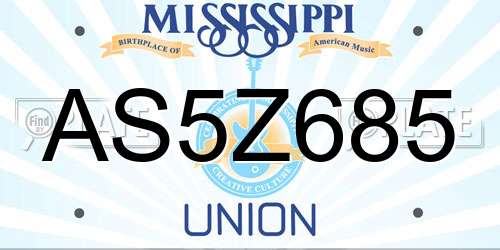 AS5Z685 Mississippi License Plate