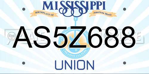 AS5Z688 Mississippi License Plate