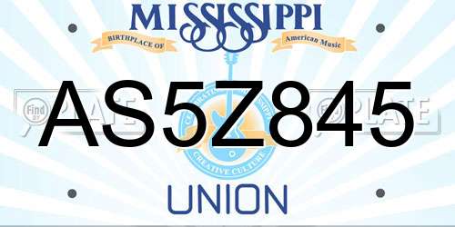 AS5Z845 Mississippi License Plate