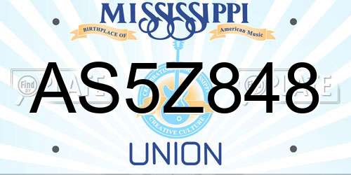 AS5Z848 Mississippi License Plate