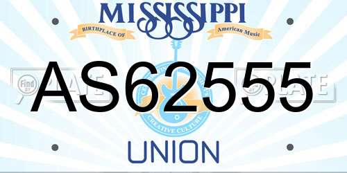 AS62555 Mississippi License Plate