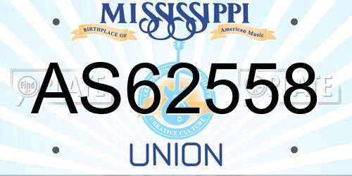 AS62558 Mississippi License Plate