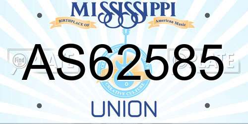 AS62585 Mississippi License Plate