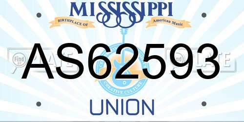 AS62593 Mississippi License Plate