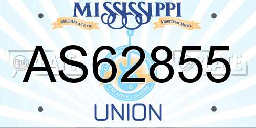 AS62855 Mississippi License Plate