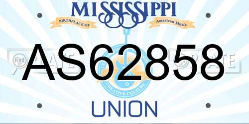 AS62858 Mississippi License Plate