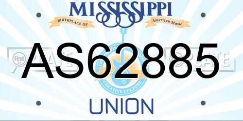 AS62885 Mississippi License Plate