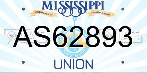 AS62893 Mississippi License Plate