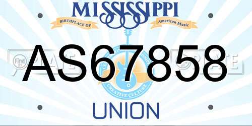 AS67858 Mississippi License Plate