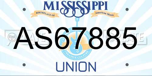 AS67885 Mississippi License Plate