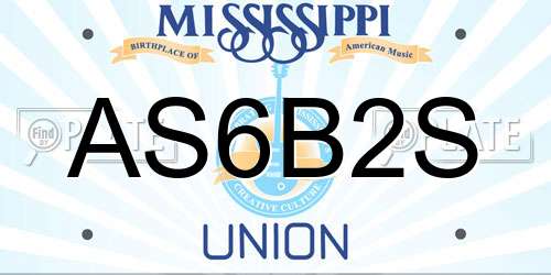 AS6B2S Mississippi License Plate