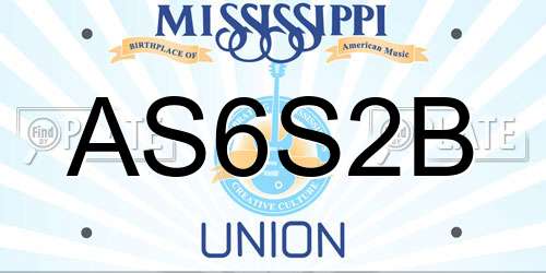 AS6S2B Mississippi License Plate