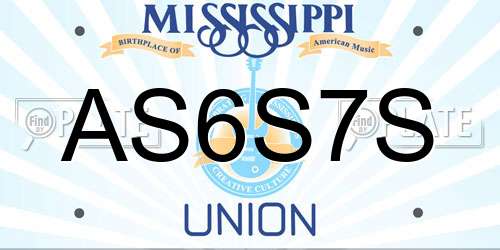 AS6S7S Mississippi License Plate