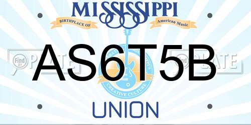 AS6T5B Mississippi License Plate