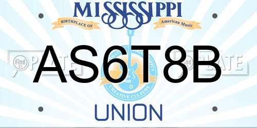 AS6T8B Mississippi License Plate
