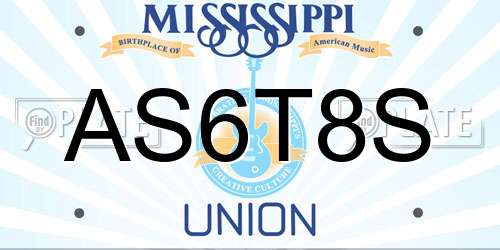 AS6T8S Mississippi License Plate