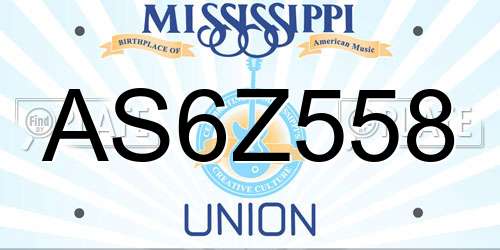 AS6Z558 Mississippi License Plate