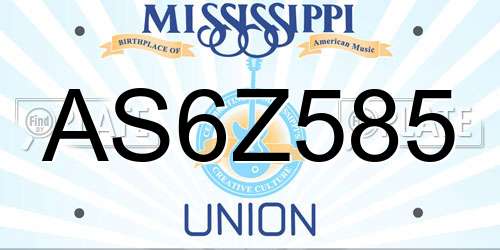 AS6Z585 Mississippi License Plate