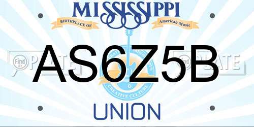 AS6Z5B Mississippi License Plate