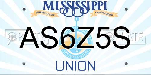AS6Z5S Mississippi License Plate