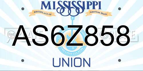 AS6Z858 Mississippi License Plate