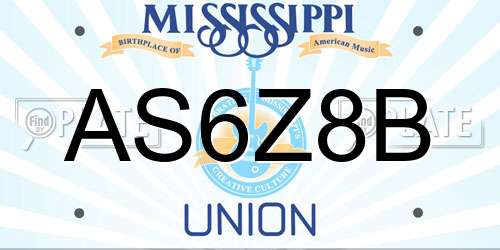 AS6Z8B Mississippi License Plate