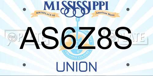 AS6Z8S Mississippi License Plate