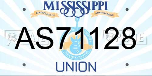 AS71128 Mississippi License Plate