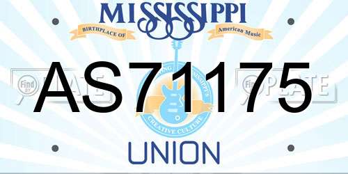 AS71175 Mississippi License Plate
