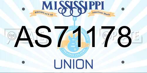 AS71178 Mississippi License Plate
